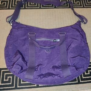Kipling Purple Duffel Travel Tote Satchel Bag W/Strap & Handles DIGIHIPSTR